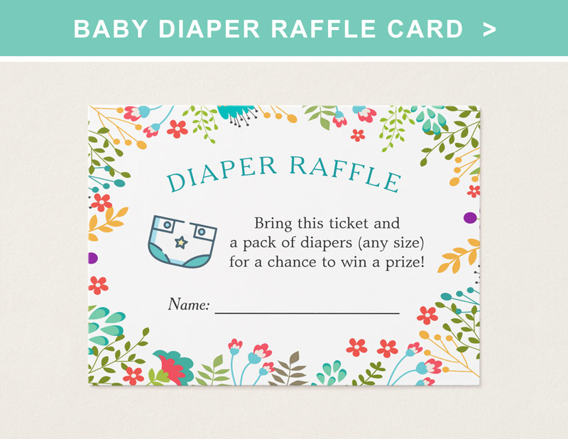 Baby Shower Diaper Raffle Cards | mimoprints.com