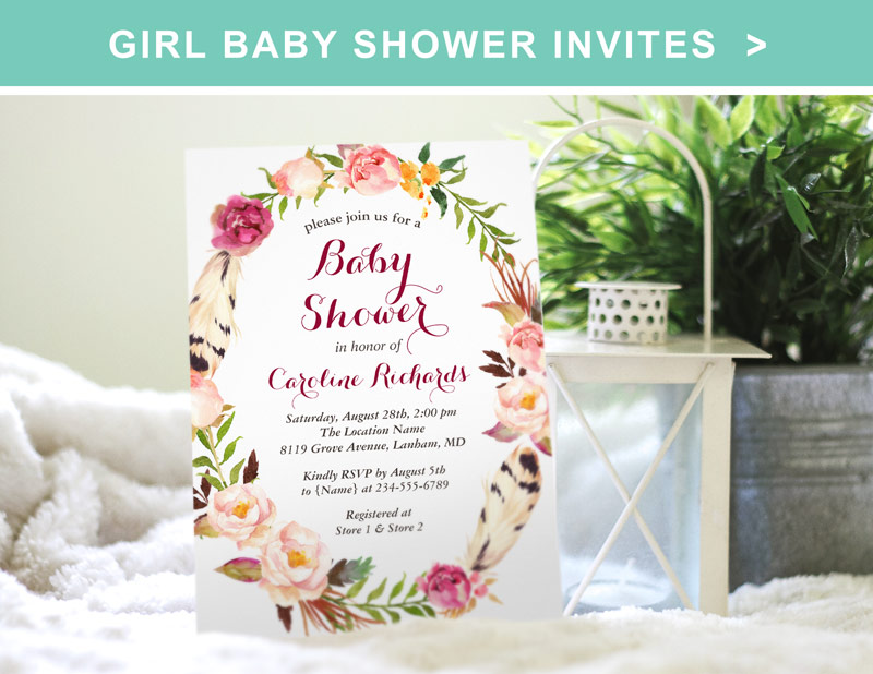 Girl Baby Shower Invitations | mimoprints.com