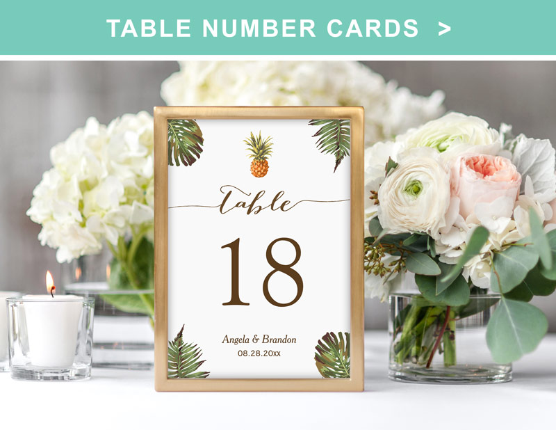 Wedding Table Number Cards | mimoprints.com
